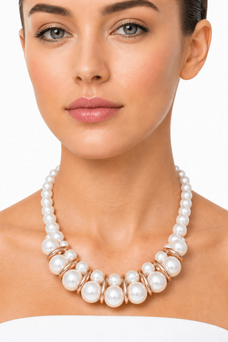 White pearl shape necklace