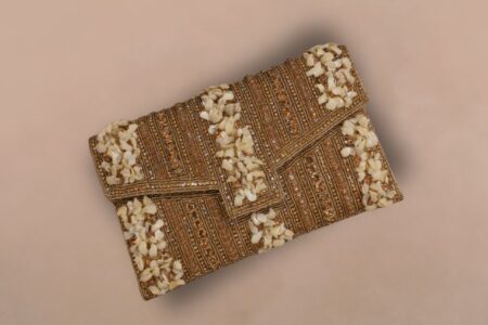 Golden Hand clutch embroidered