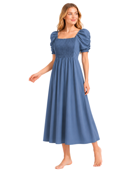 Azure Charm Smocked Dress