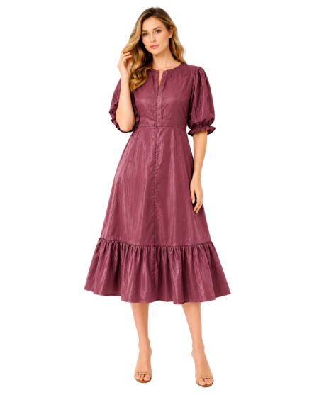 Rosette Satin Bloom Dress